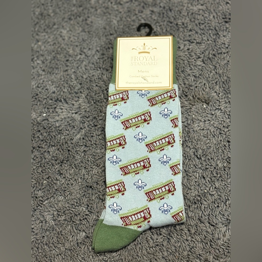 NWT The Royal Standard Mens Combed Cotton Socks with trolly design